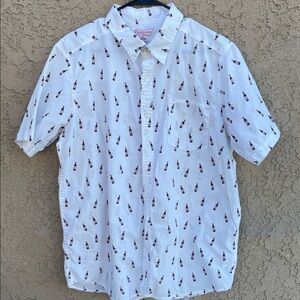 Budweiser Casual White Shirt with Beer Bottle Design Sz XL Summer Time